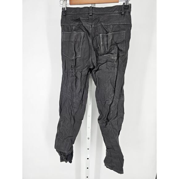 Vintage Hugo Buscati Womens Sz 8P Petite 100% Leather Bootcut Pants Black - Picture 3 of 4